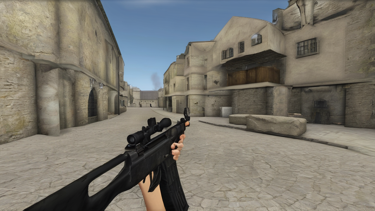 Tło przedstawiające estetyczne skórki z gry Counter-Strike 2 w stonowanych kolorach, z lekkim przyciemnieniem dla lepszej czytelności tekstu