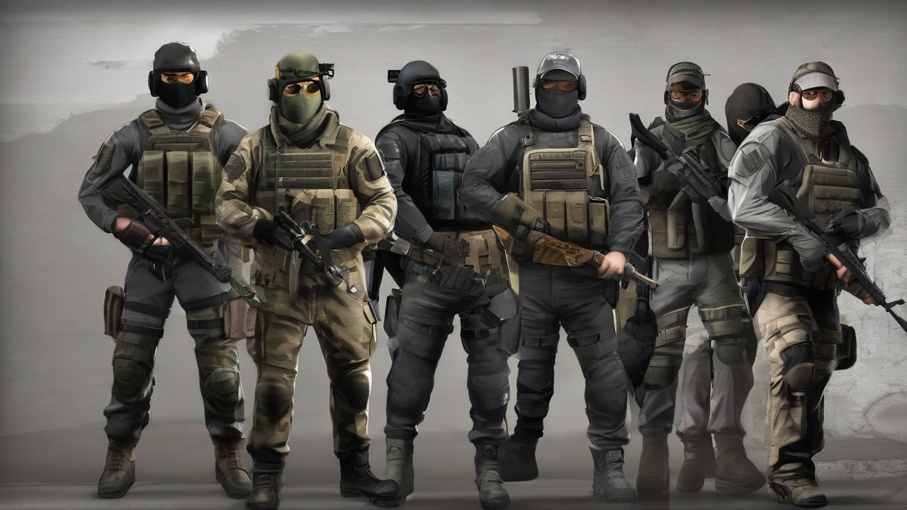 Tło z różnymi skrzynkami z Counter-Strike 2 ułożonymi w atrakcyjny sposób z subtelnym oświetleniem